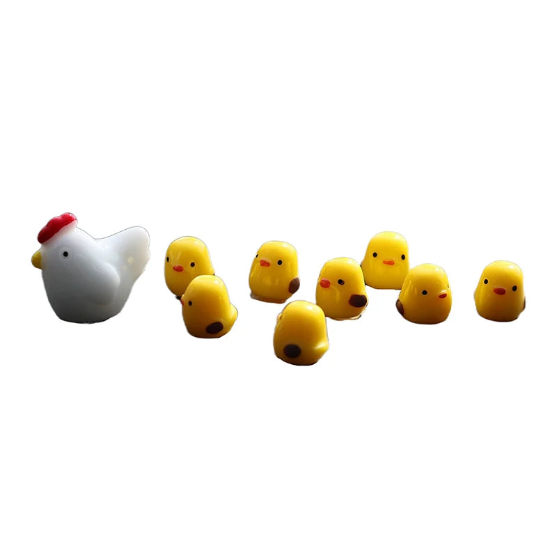 6 Cute Mini Chickens Car Dashboard Accessories Funny Chicks Rearview
