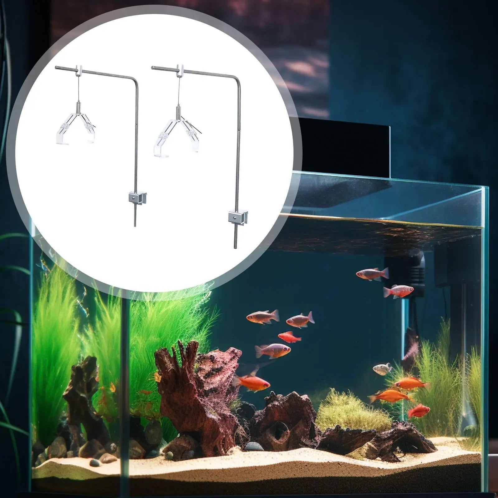 2Pcs Adjustable Aquarium Light Holder Bracket Mount Fish Tank LED Light Rack Hanging Kit for Home Office Fish Saltwater Aquarium Zpaxo