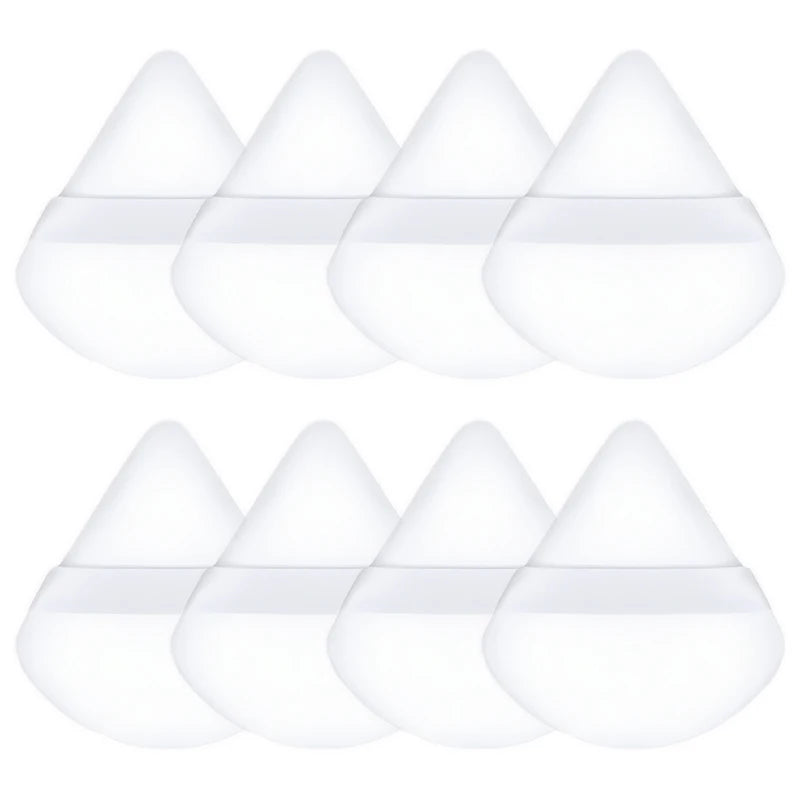 8Pcs Triangle Velvet Cosmetic Puff Make Up Sponges Wet Dry Use for Face Eye Contouring Shadow Cosmetic Foundation Makeup Tool Zpaxo 8PCS White