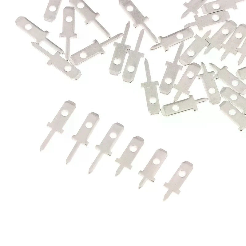 50pcs 2.8 Inserts Plug Spring Terminal PCB Solder Lug Thickness 0.8mm One Legs ,PCB Welding Sheet Zpaxo