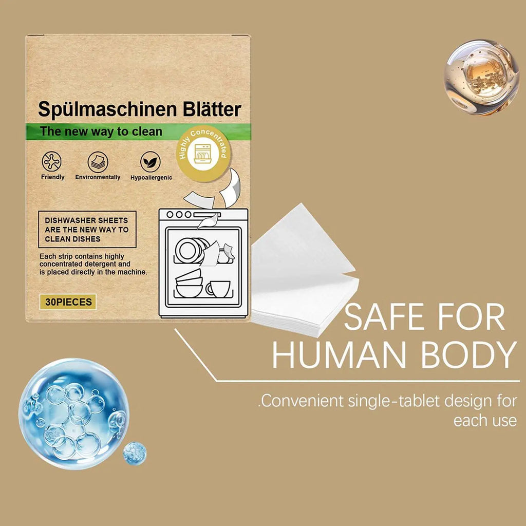 Eco-friendly Dishwasher Detergent Sheets Natural Cleaning Strips