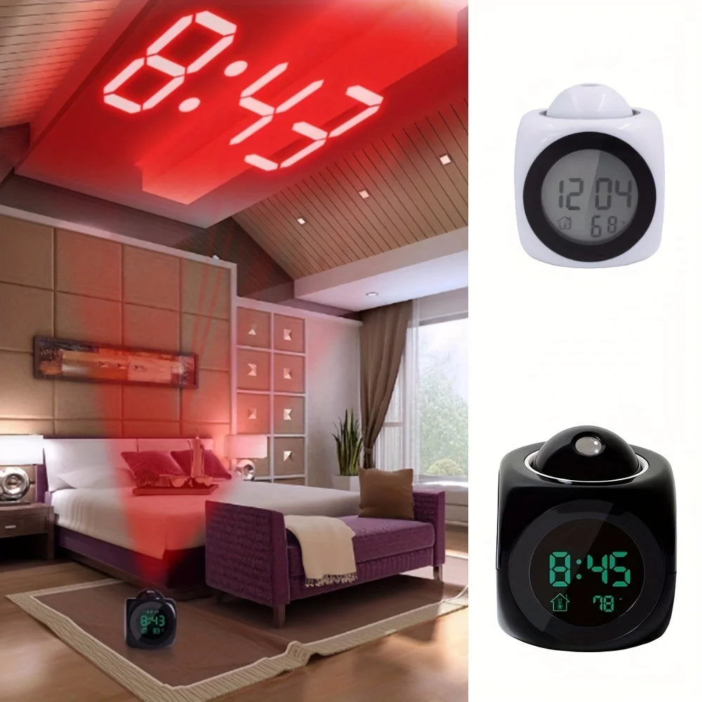 Digital Projection Alarm Clock LED Projector Temperature Display