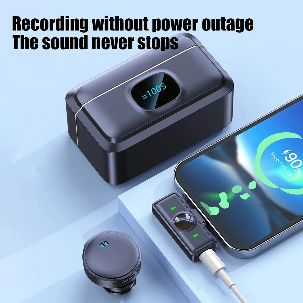 Lavalier Microphone 2 4GHz Wireless Magnetic Suction Charging Case