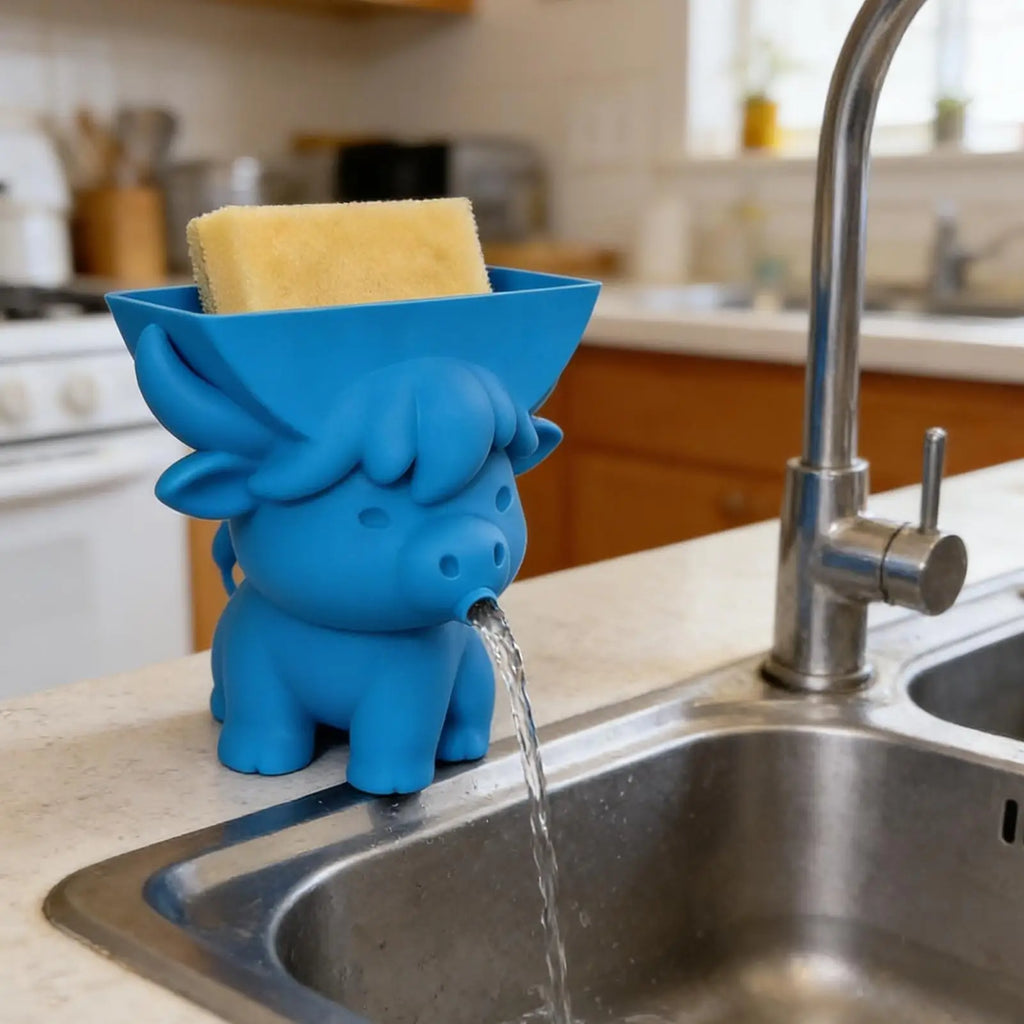 Cute Sponge Holder Drainage Tray Sink Organizer Kitchen Bathroom