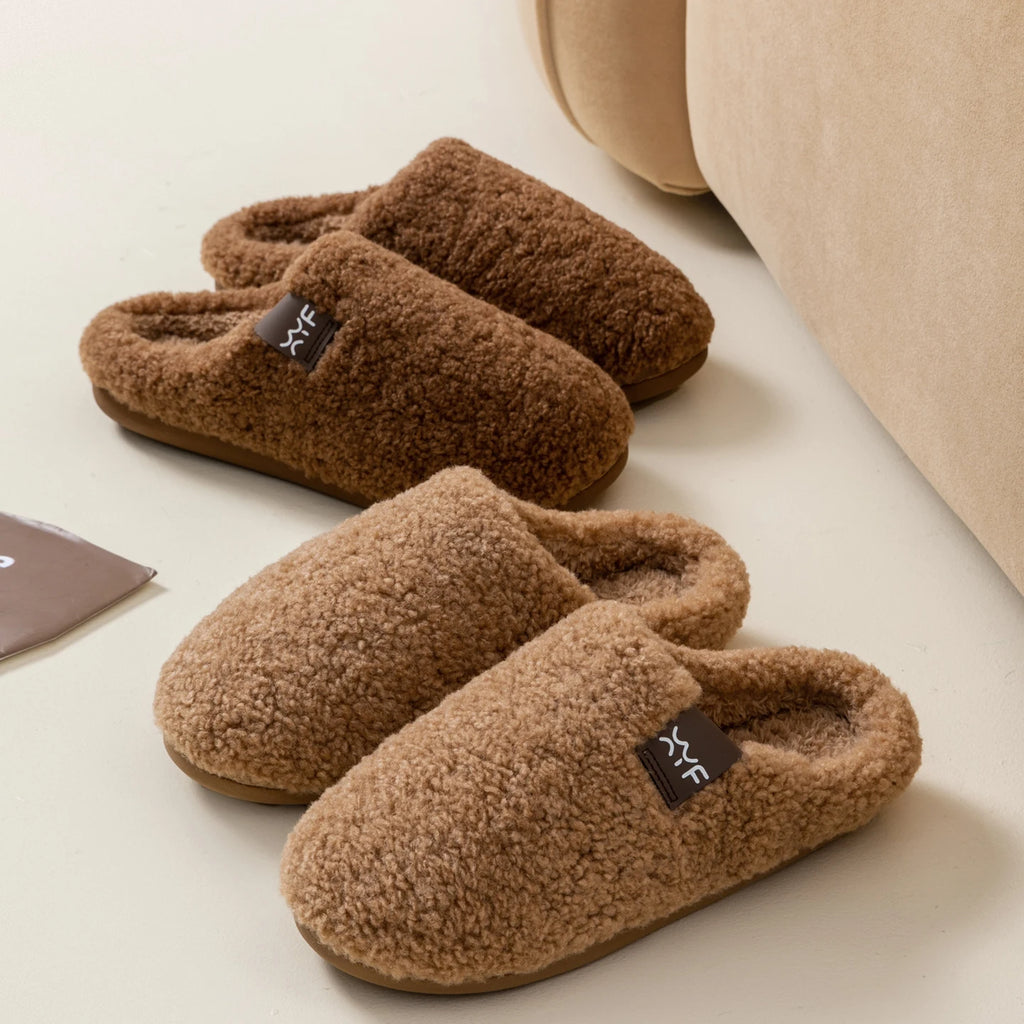 Men's Winter Slippers Indoor Soft Sole Non-slip House Shoes Warm