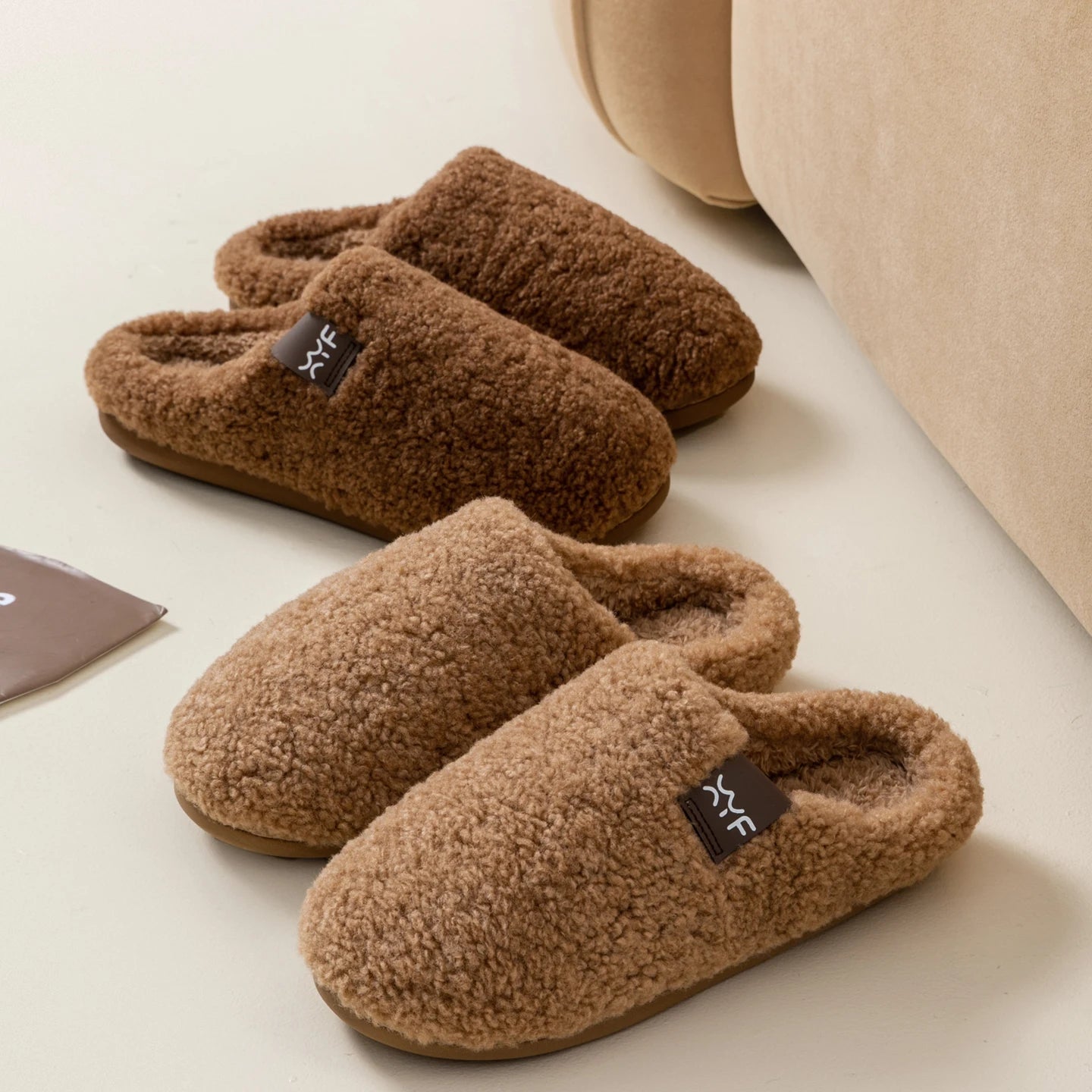 Men's Winter Slippers Indoor Soft Sole Non-slip House Shoes Warm