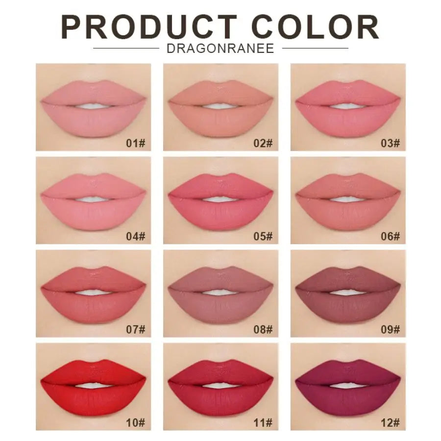 Lipstick Matte Matte Non-Fading Moisturizing European and American Makeup Lipstick Velvet Matte Lipstick Waterproof Not Easy to Fade Matte Lipstick Lipstick Zpaxo