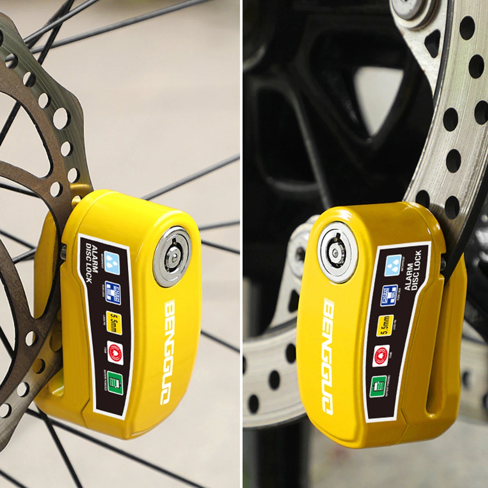 Motorcycle Disc Block Alarm Lock Wheel Brake Key Moto Scooter Bicycle