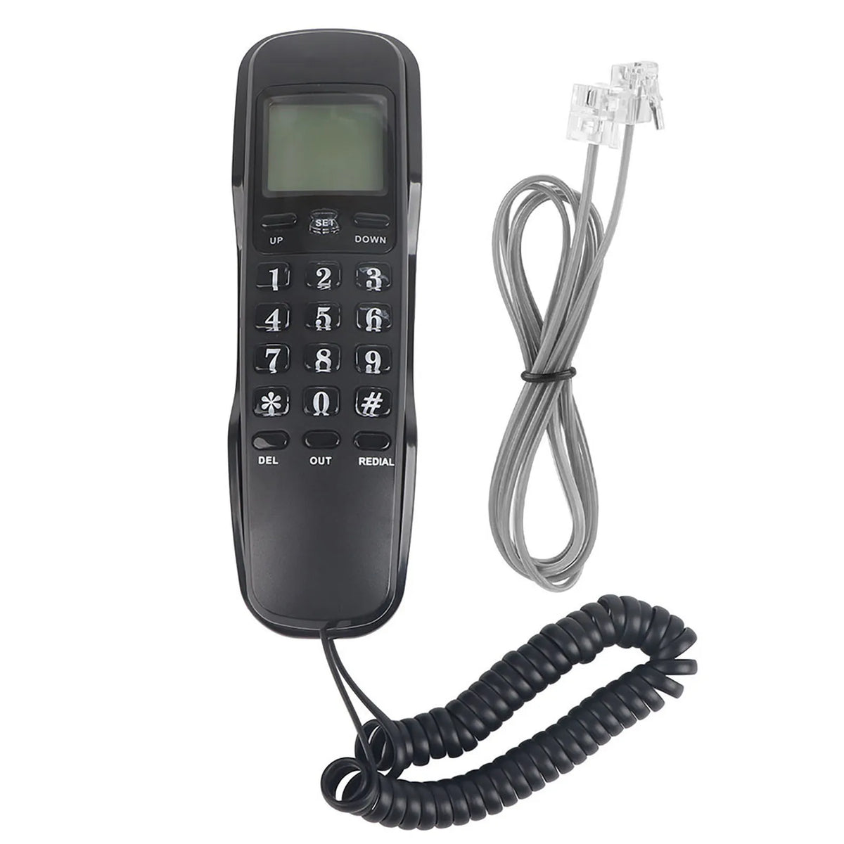 Home Telephone Mini Wall Office Hotel Incoming Caller ID LCD Display Zpaxo black