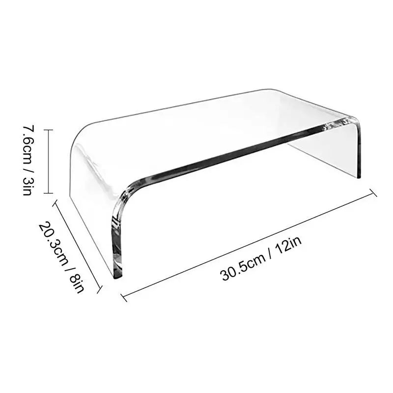 Acrylic Desktop Computer Monitor Stand Office Storage Notebook