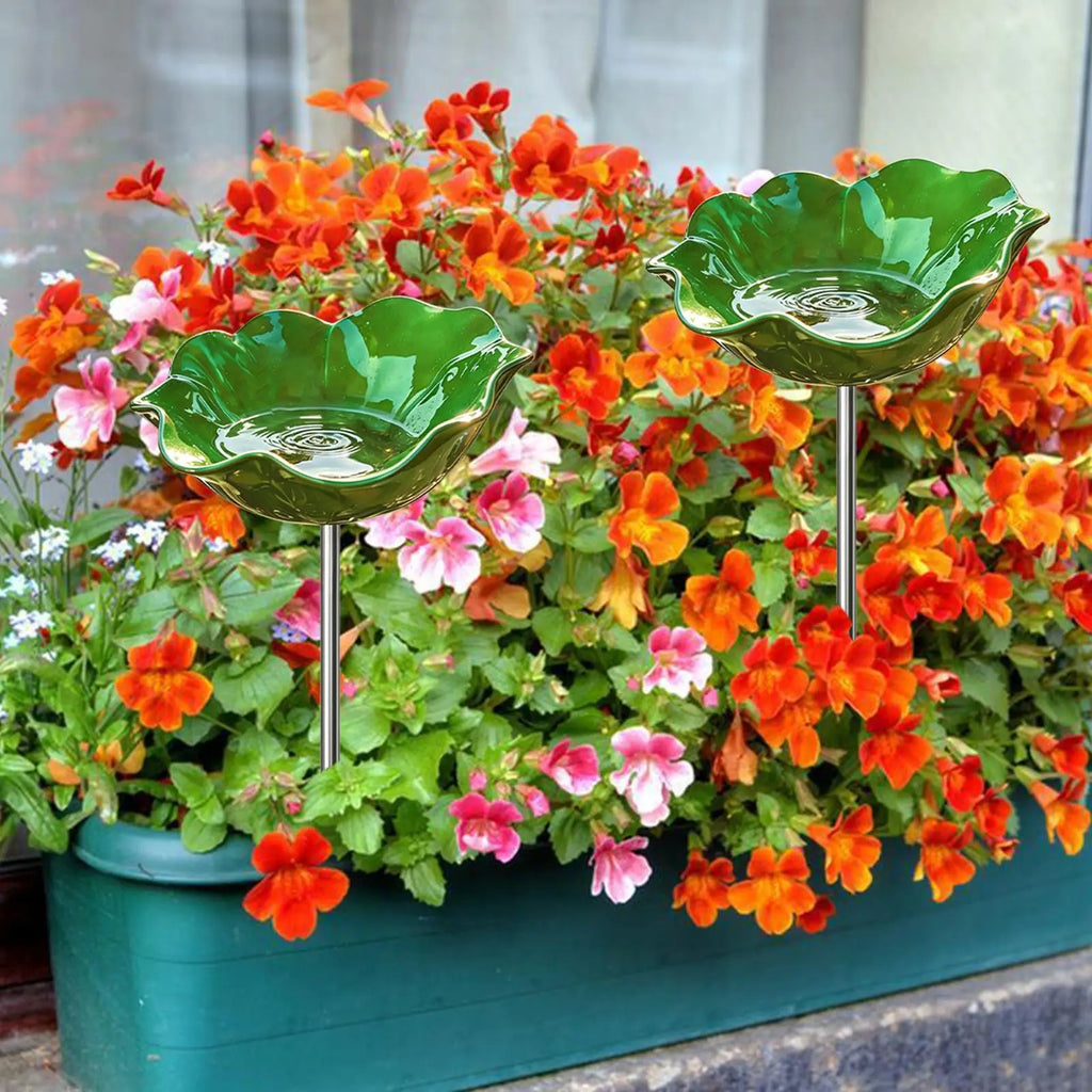 Standing Bee Feeder Flower Design Weather-Resistant Colorful Flower Bee Bath For Drinking Birds Hummingbird Outdoor Yard Zpaxo