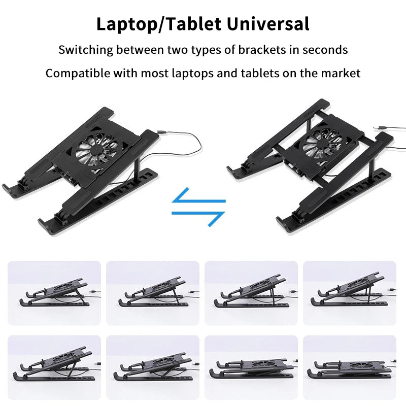 Foldable Laptop Cooling Stand with Fan – Portable Riser