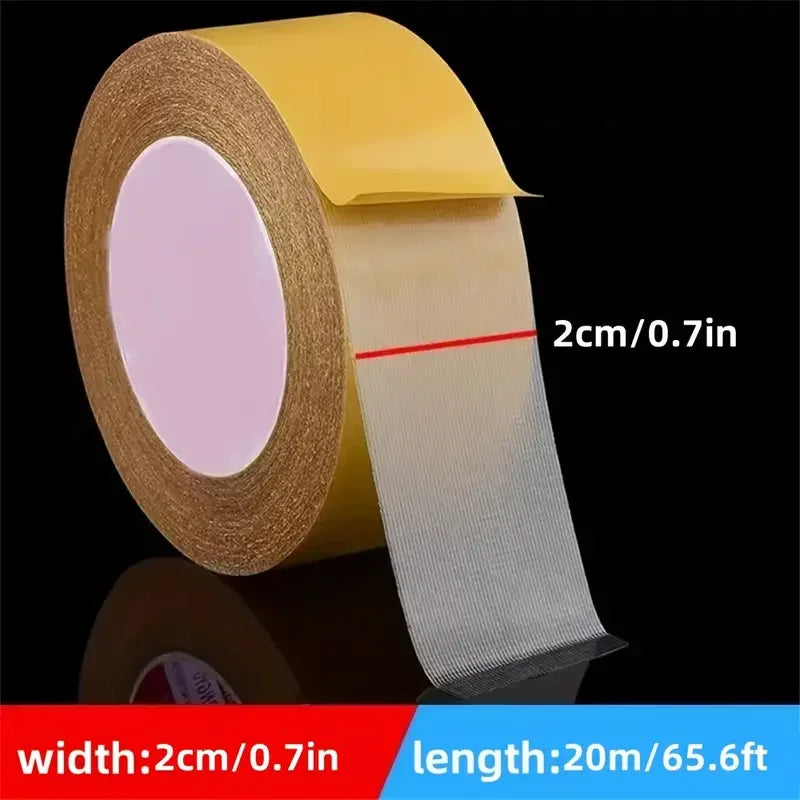 Heavy Duty Double-Sided Tape: 1.18" x 66 ft - Super Strong Adhesion, with Fiberglass Mesh, for Walls and Glass, Waterproof Trans Zpaxo 1pc 20M Other|20mm