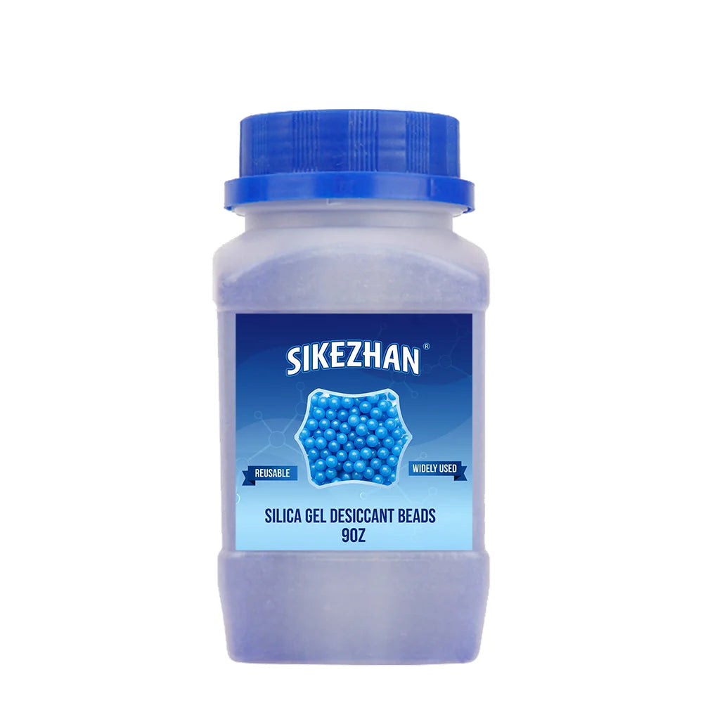18OZ Blue/orange Waterproof Reusable Silica Gel Beads Bottles Moisture Absorber Electronic Product Desiccant Dehumidifie Zpaxo Blue 9OZ
