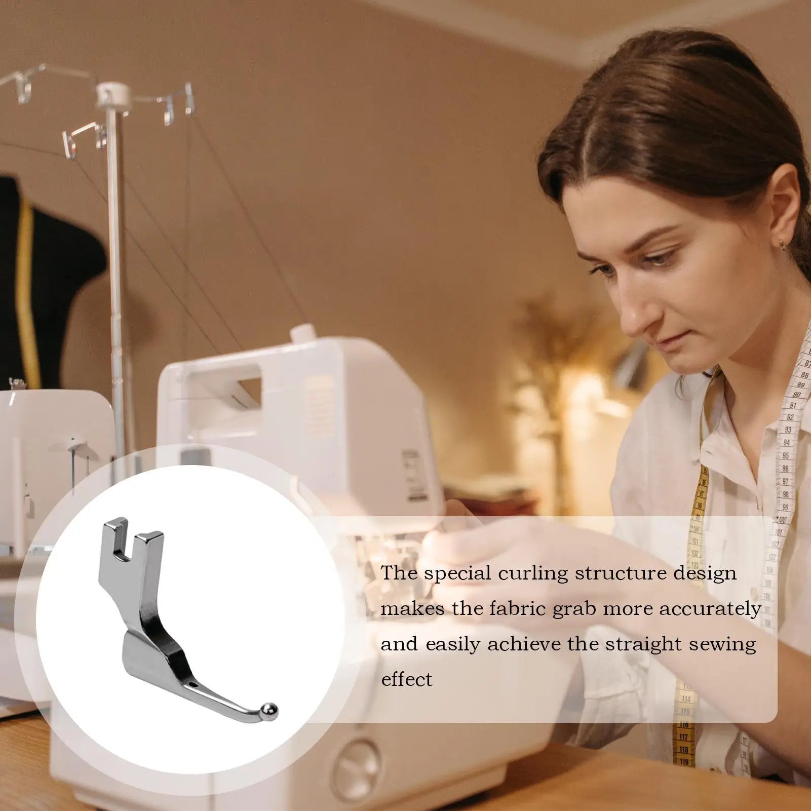 Sewing Machine Foot Attachment No-Bead-Tapping Design Anti-Curl Technology Bead Sequin Special Presser Foot for Embroidered Zpaxo