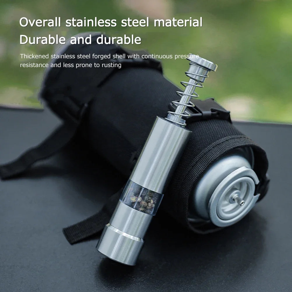 Single Hand Mini Salt Pepper Grinder Manual Thumb Push Pepper Spices Grinder Transparent Built-in Spring for Home Camping BBQ Zpaxo