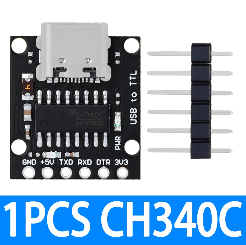 1PC Pro Mini CH340N SOP8 USB-to-TTL Serial Converter Module – Compatible with CH340G/E/C & for Arduino Zpaxo 1PCS CH340C