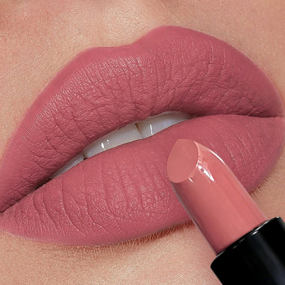 Waterproof Velvet Matte Lipstick, Smudge Resistant Lip Color, Highly Pigmented Smooth Finish Makeup Zpaxo