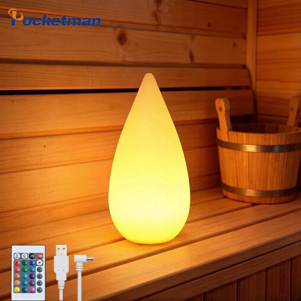 POCKETMAN Teardrop RGB Night Light – 16 Colors, Dimmable, USB-C