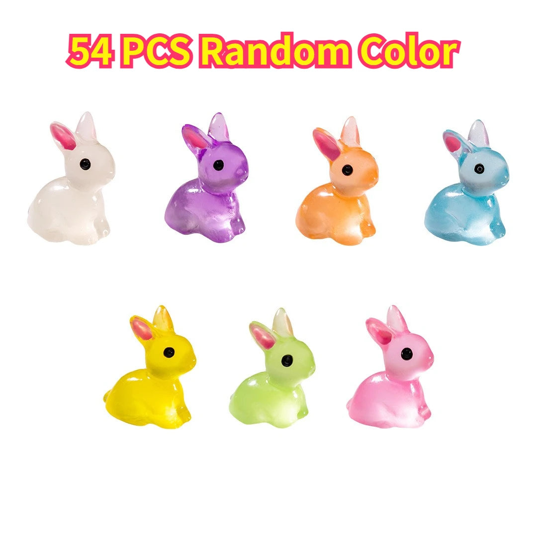 Glow-in-the-Dark Bunny Figurines | Fairy Garden Terrarium Decor