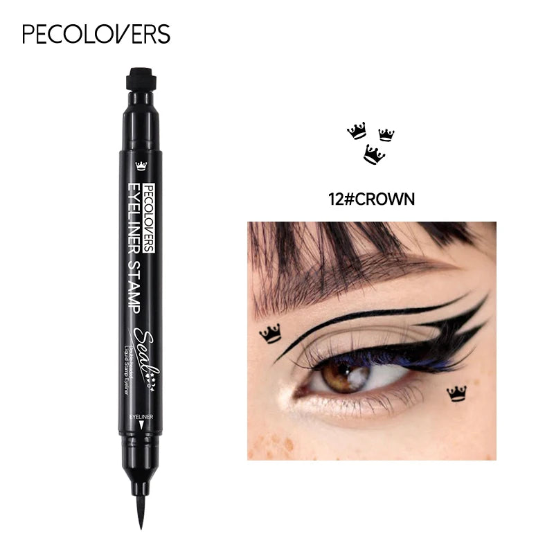 Waterproof Double-headed Eyeliner Including Star Love Moon Pattern Zpaxo 12