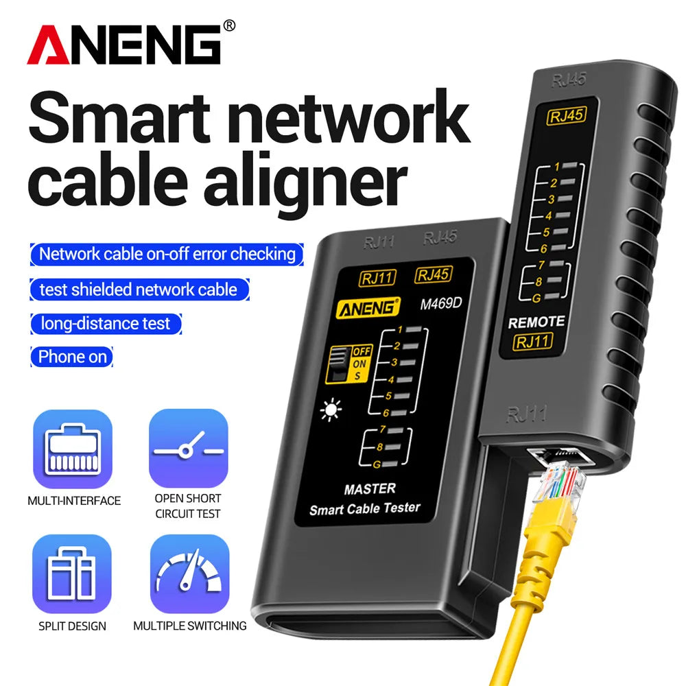 ANENG M469D Tester RJ45 RJ11 RJ12 CAT5 UTP LAN Cable Network