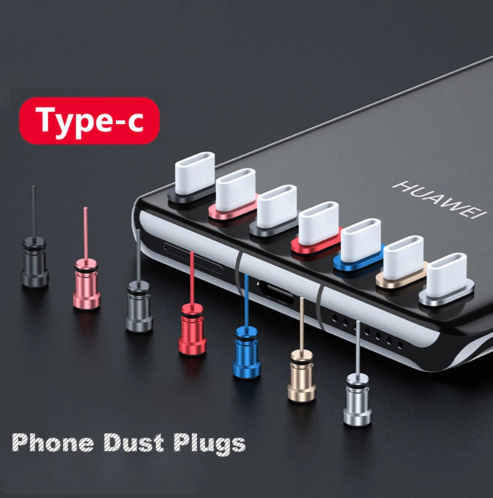 Metal C Plug Dust Headphones Jack Micro USB Type-c Charging Anti