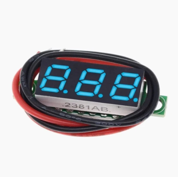 0.28-inch ultra small digital DC voltage meter with adjustable digital display, three wire DC0-100V battery voltage meter Zpaxo blue