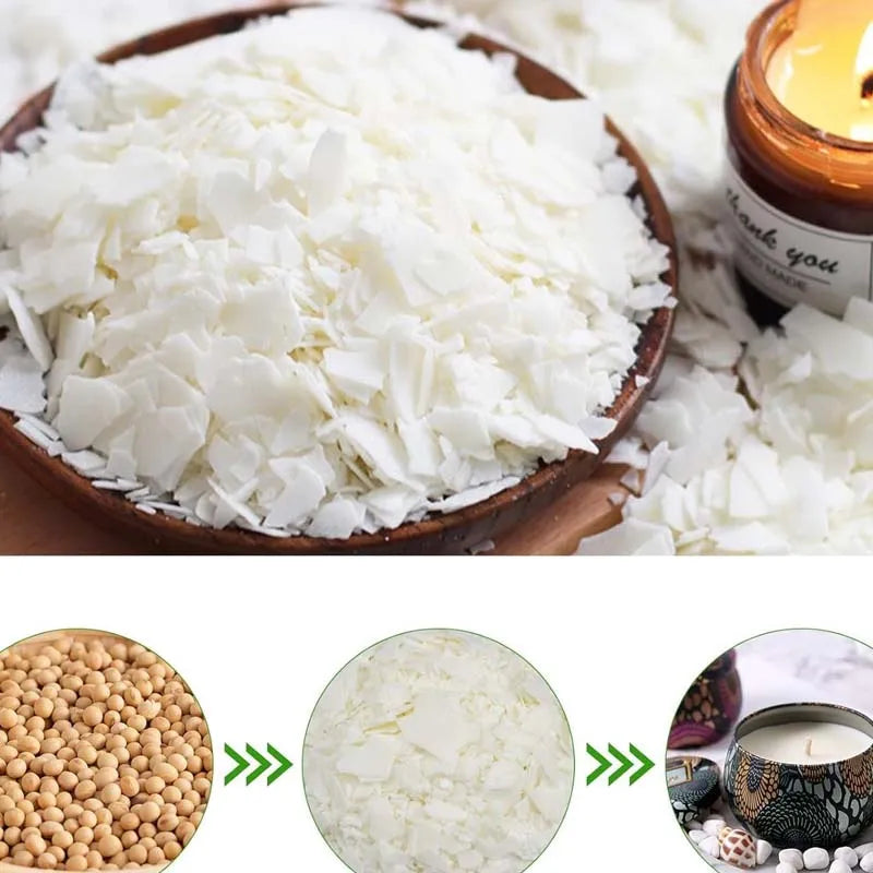 200/500/1000g Natural Soy Wax Flake For DIY Handmade Candles Crafts Additive-Free Scented Candle Raw Material Making Kit Zpaxo