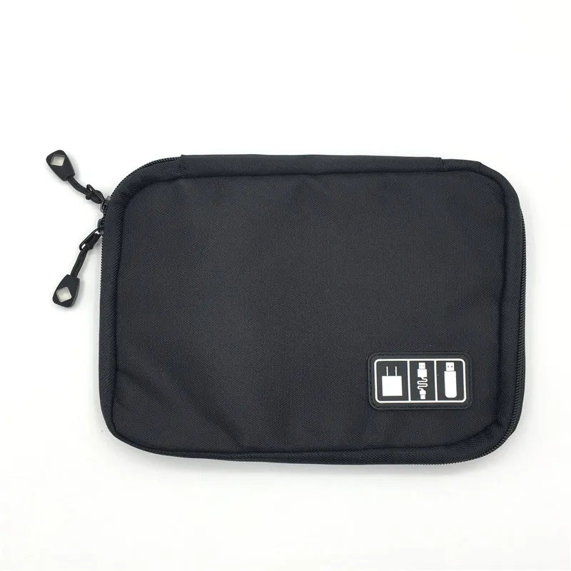 Storage Bag Electronic Accessory Organizer Portable Travel Cable Zpaxo Black