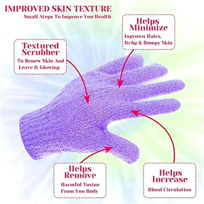 Double-Sided Exfoliating Bath Gloves – Spa Shower Scrubber
