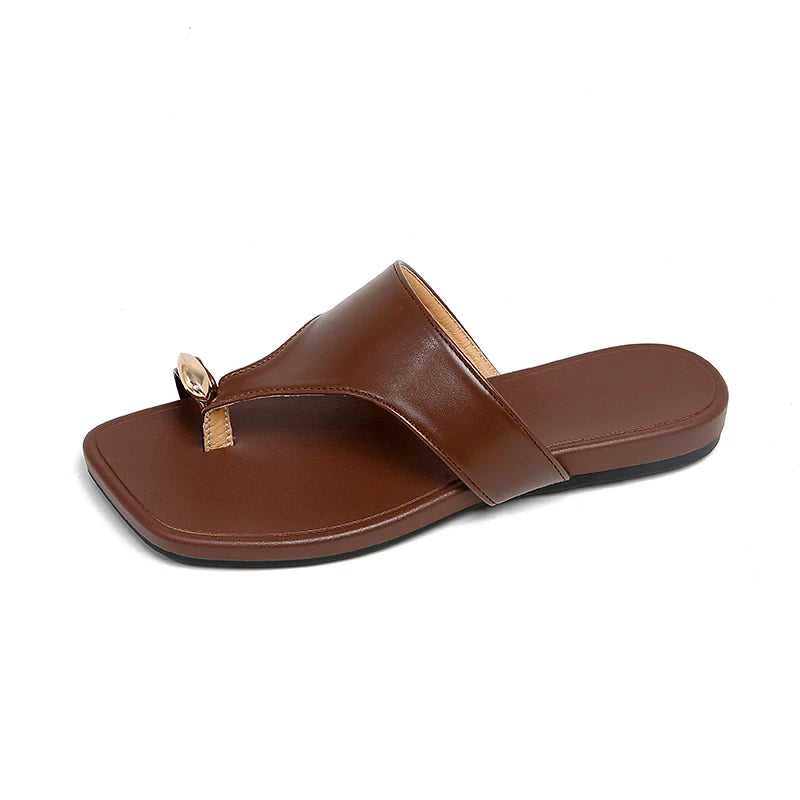 Women's Sandals Fashion Braided Roman Summer Retro Brown Open Toe Low