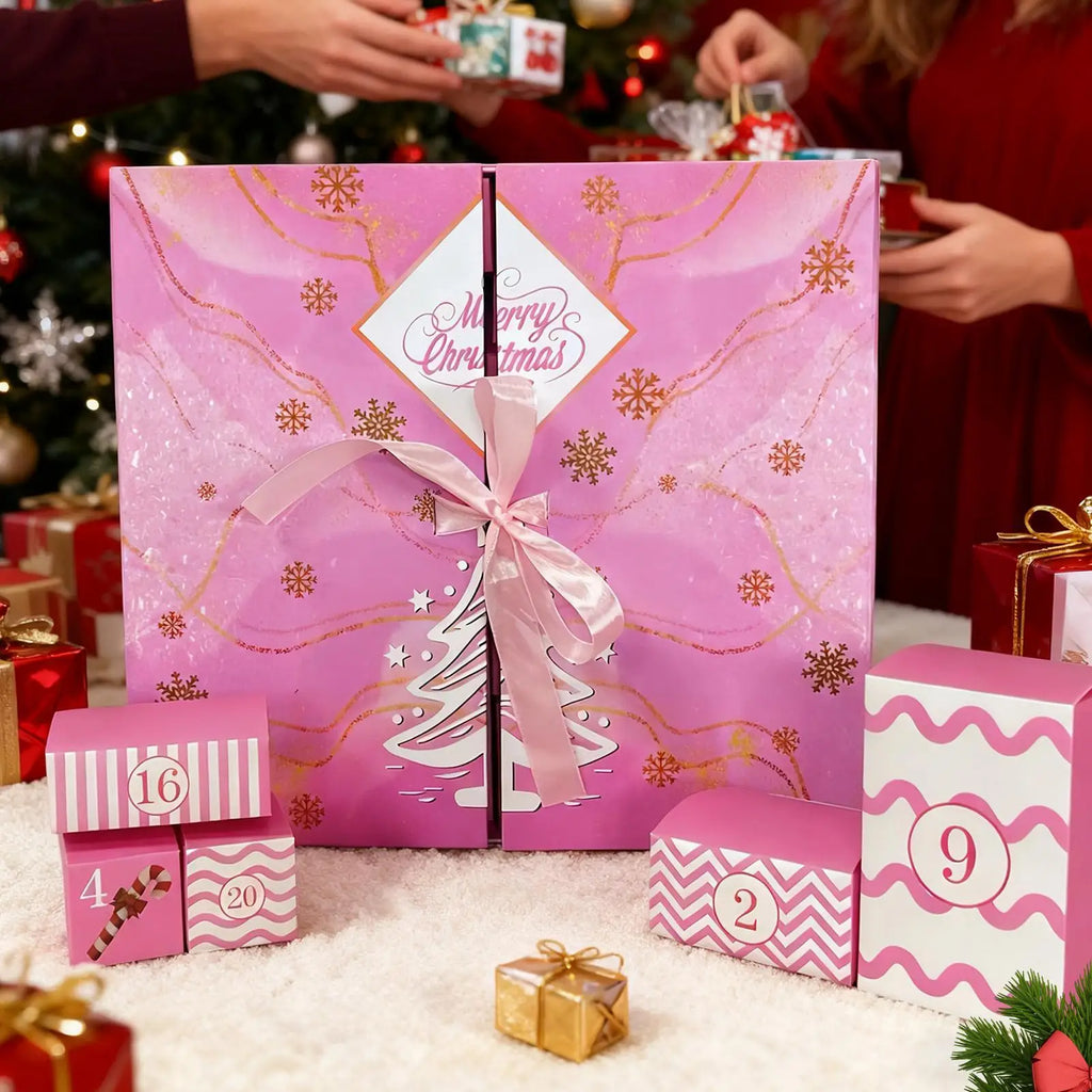 Reusable Calendar Advent 24-Grid Christmas Countdown Refillable