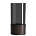 Artistic Acrylic Vases Wooden Base Square Cylindrical Flower Rustics