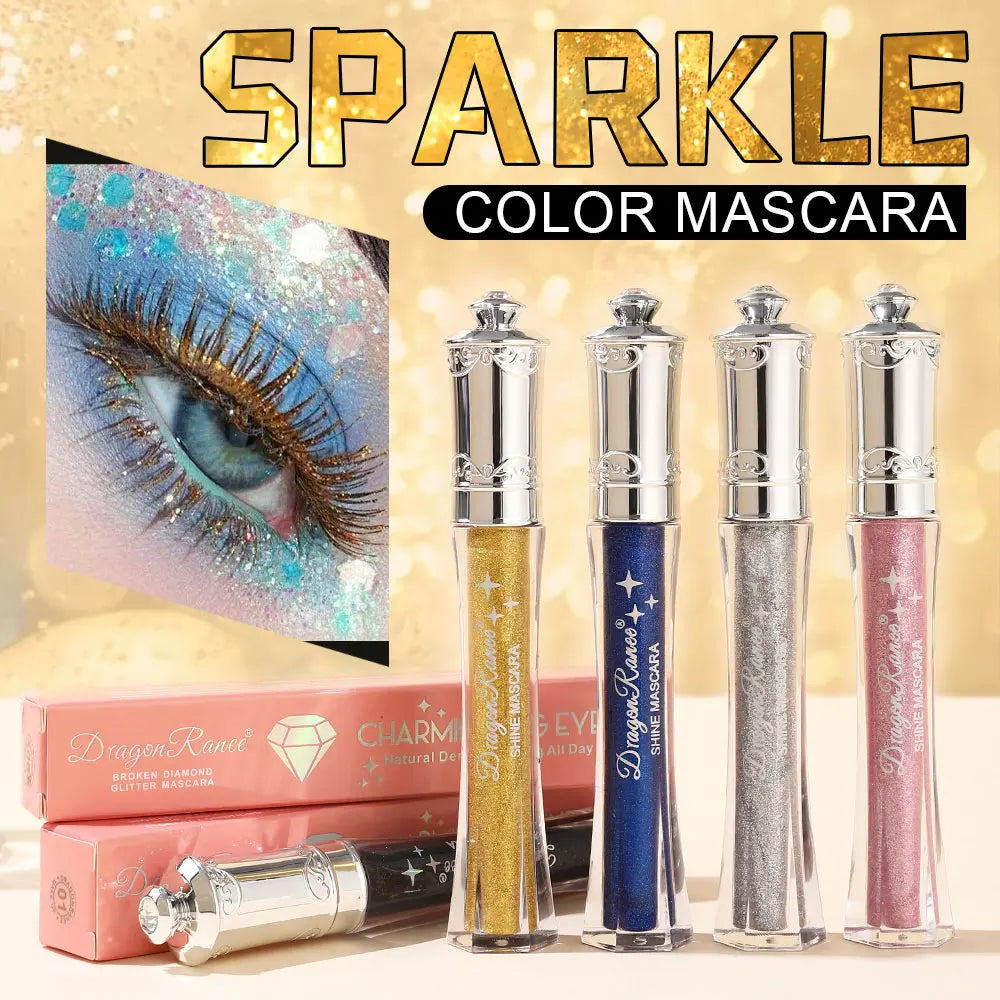 Glitter Diamond Mascara Fine Shimmering Silky Mascara Eye Makeup Waterproof Long-Lasting Versatile Mascara Zpaxo