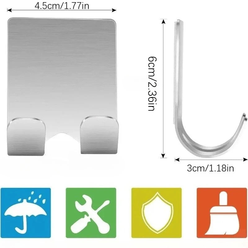 2-Pack Stainless Steel Razor Holder & Bathroom Shaver Stand