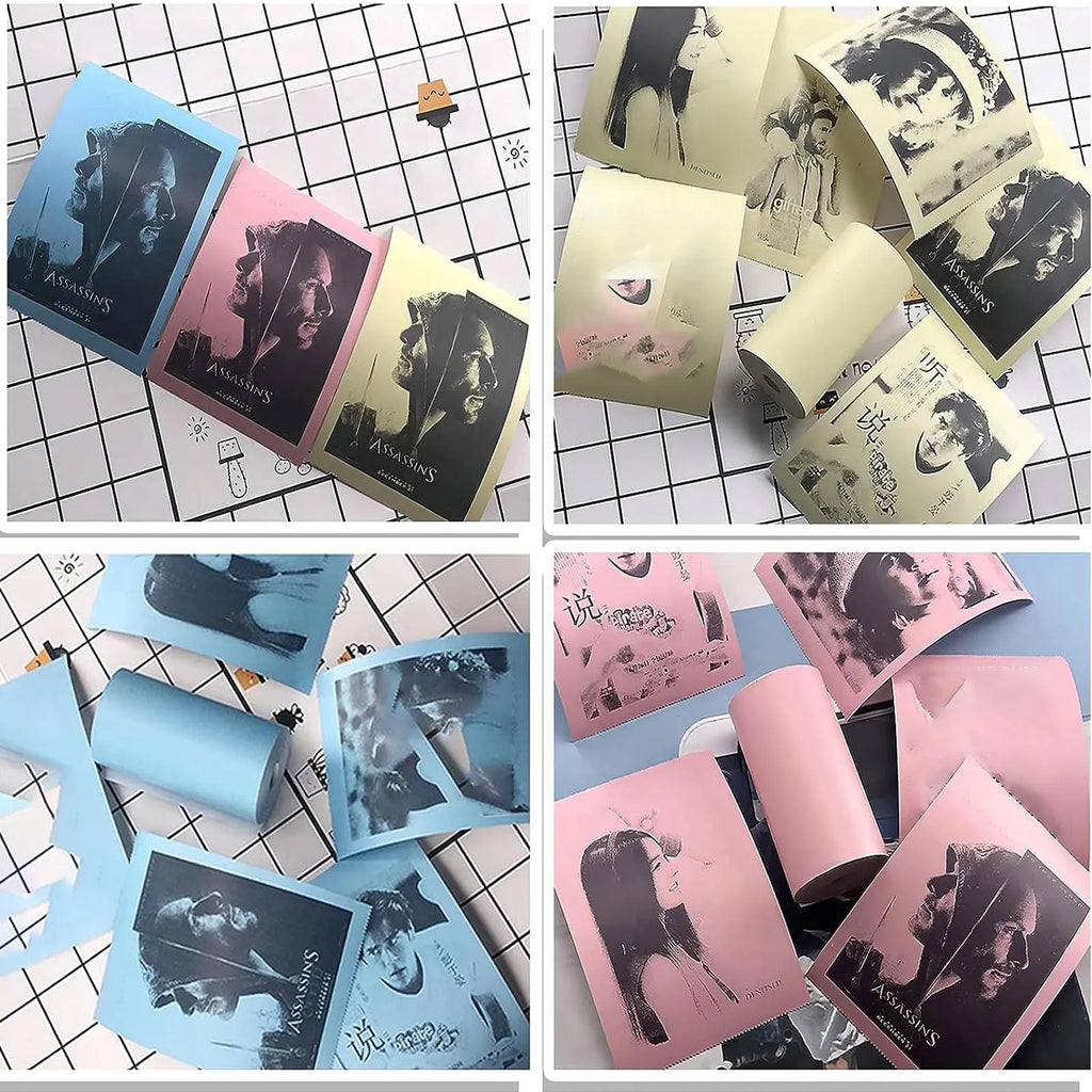 57mm Colorful Thermal Label Sticker Paper – Bluetooth Inkless Printer Thermal Label Paper Zpaxo