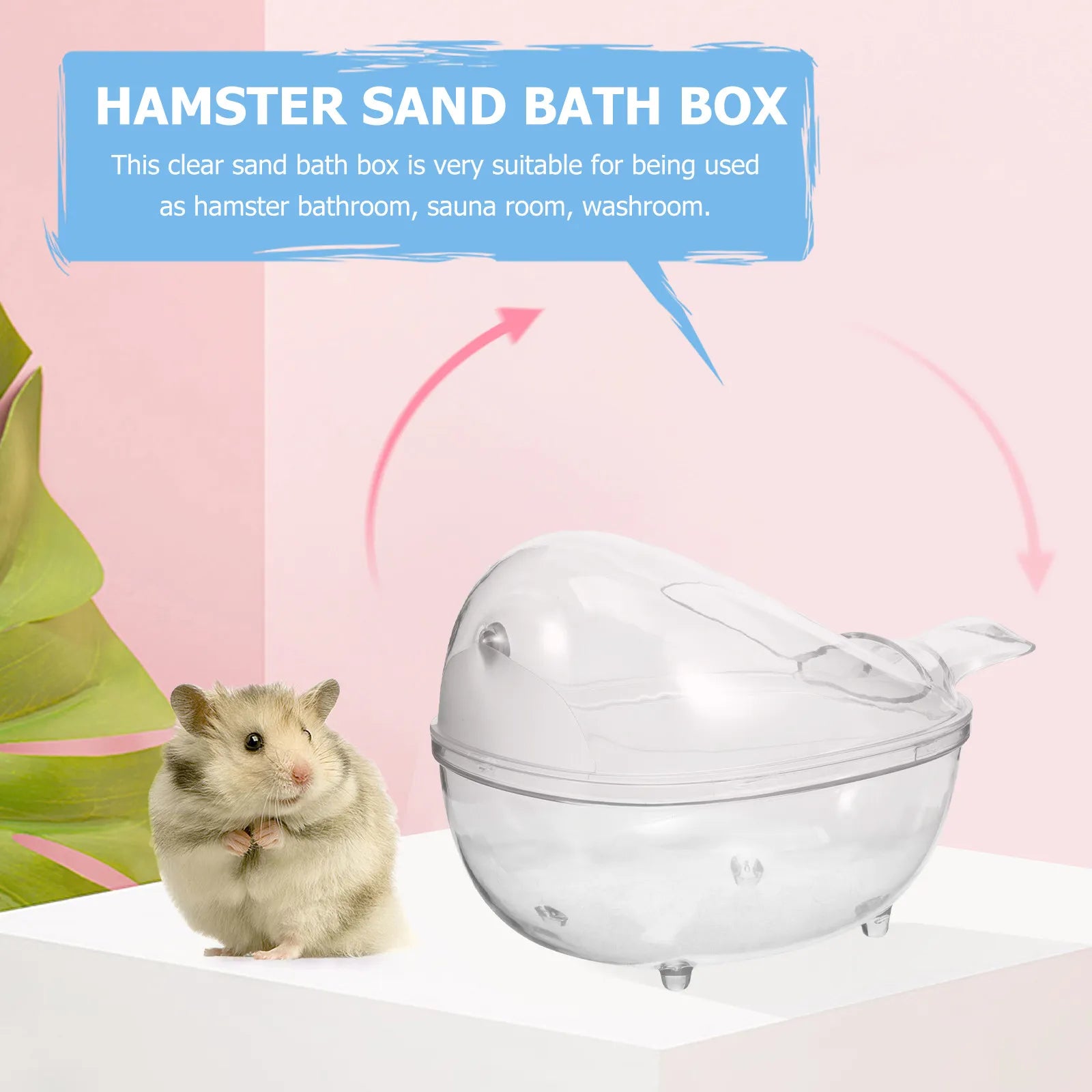 Hamster Sand Bath Box Deepened Container Small Pet Bathtub Sauna Room