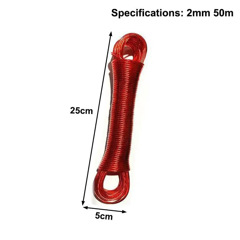 Portable 10 20 30 50M PVC Coating Steel Clothesline Outdoor Garden