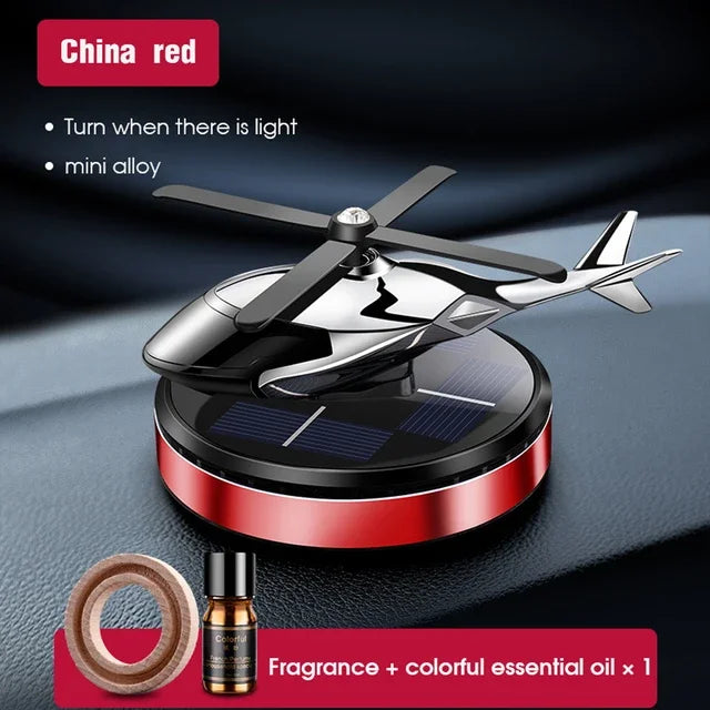 Solar Helicopter Car Air Freshener Fragrance Supplies Interior Accessories Novelty Propeller Flavoring Perfume Diffuser Decor Zpaxo Red Helicopter