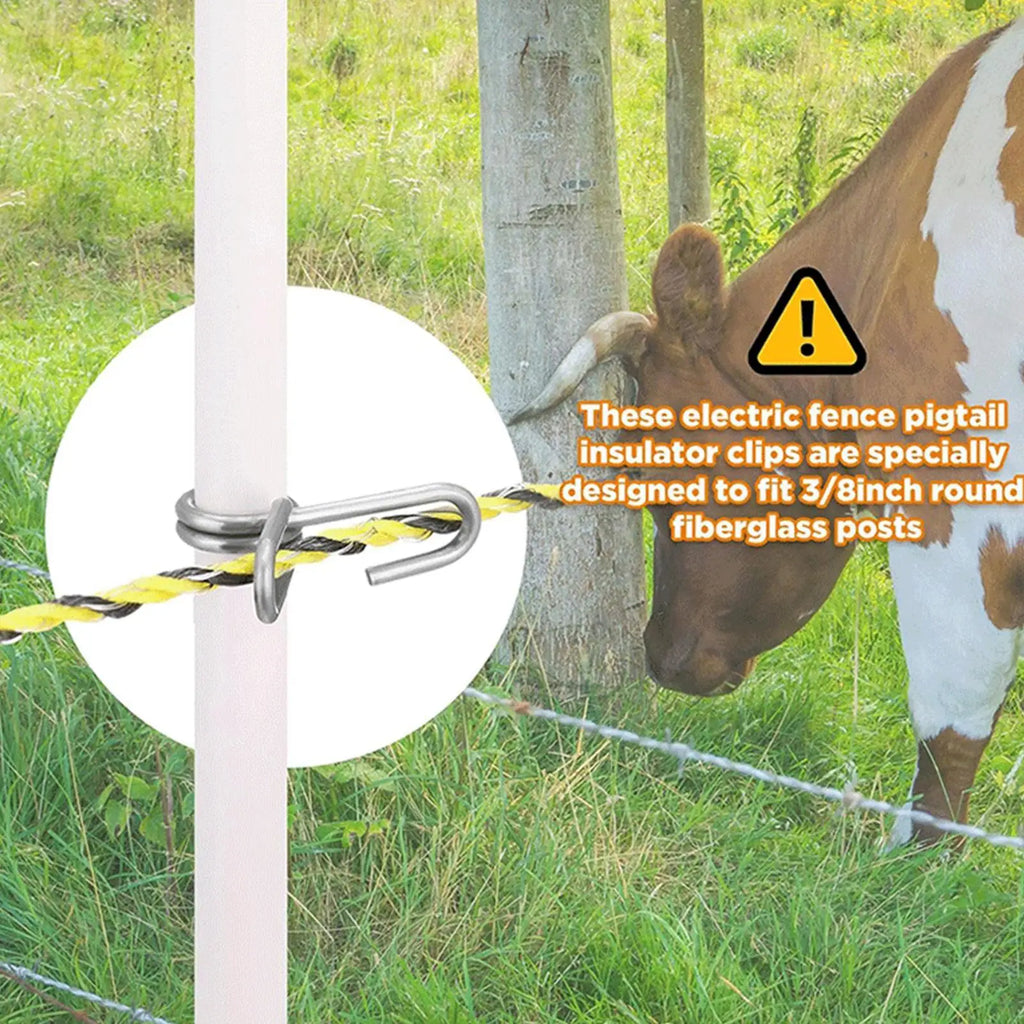 Wire Fence Clips 50 Stainless Steel Tightener Rod Post Clip Outdoor