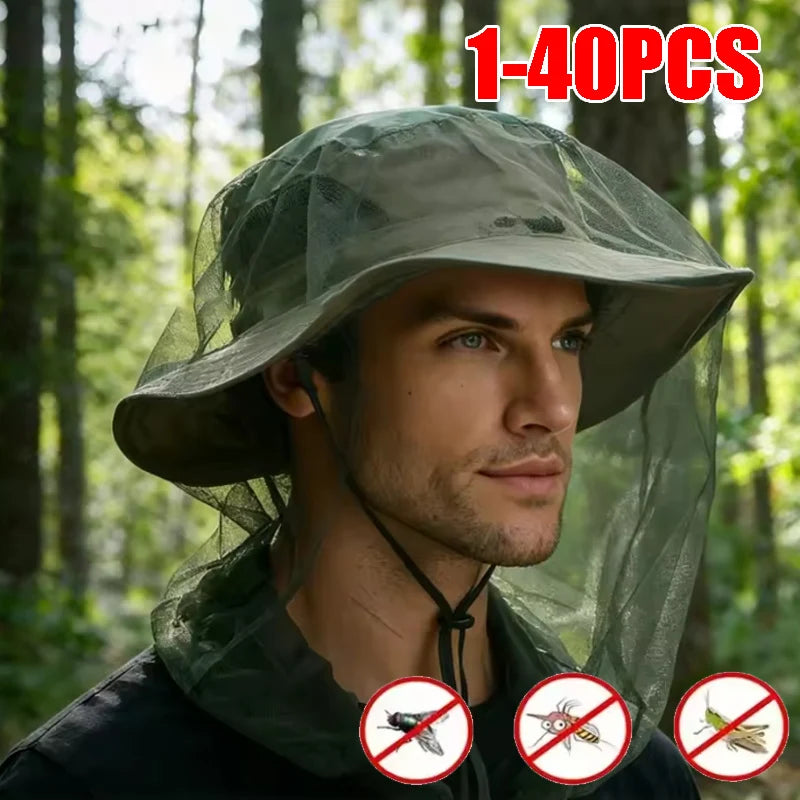 Outdoor Fishing Night Mosquito Net Hat Unisex Breathable Sun