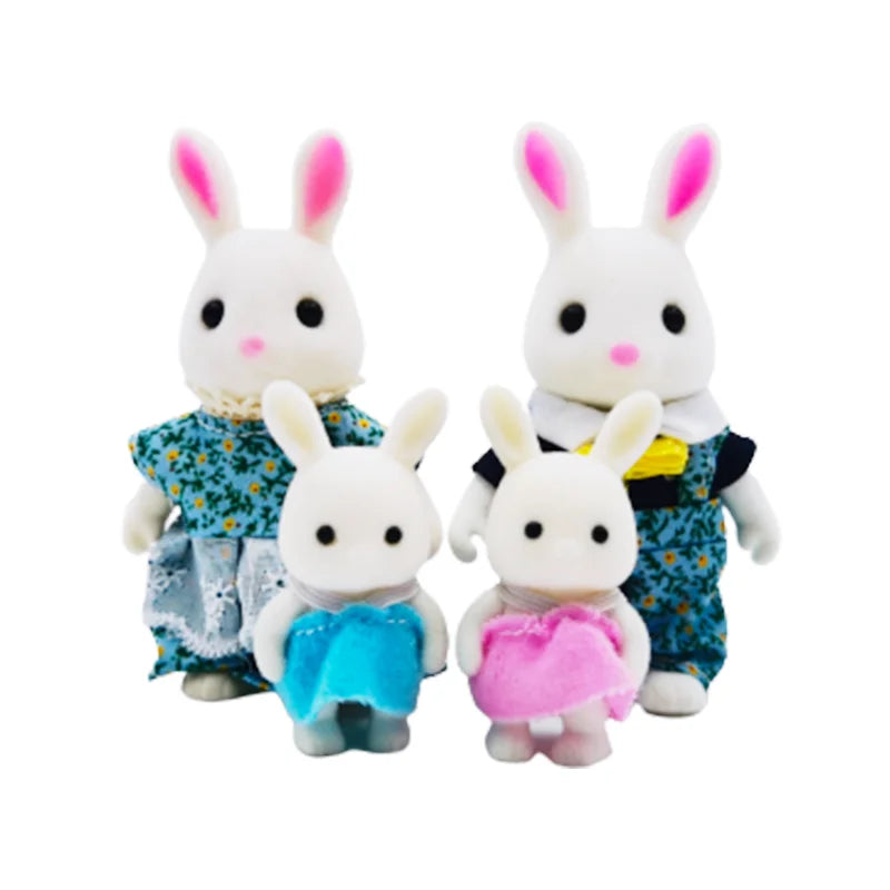 1 12 Simulation Dollhouse Anime Character Toy Cartoon Action Figure Zpaxo White bunny family