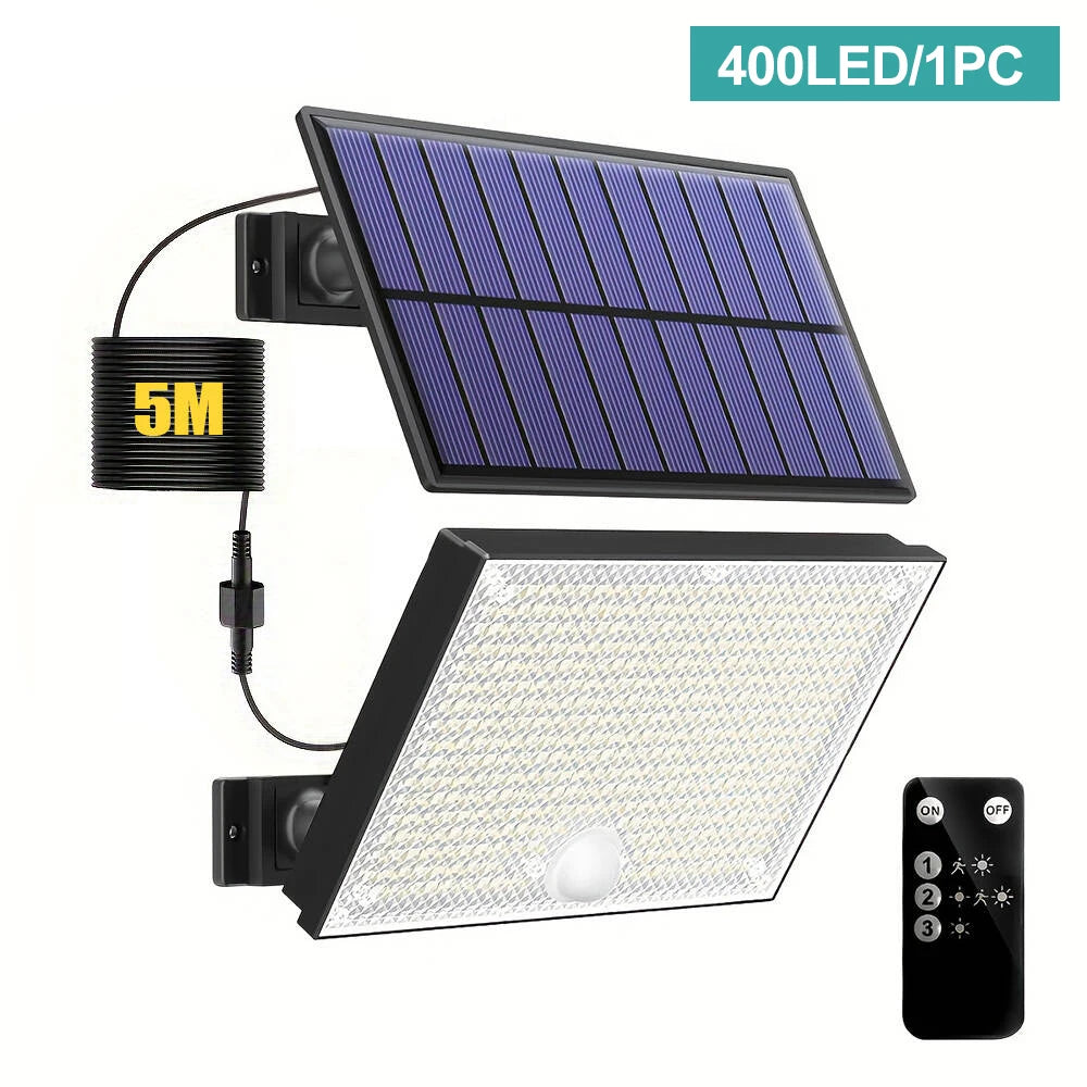 Solar Outdoor Motion Sensor Lights 348/328 LED Security Flood Wall Lamp Remote Control 270° IP65 Waterproof Outdoor Lighting Zpaxo 400LED 1PCS