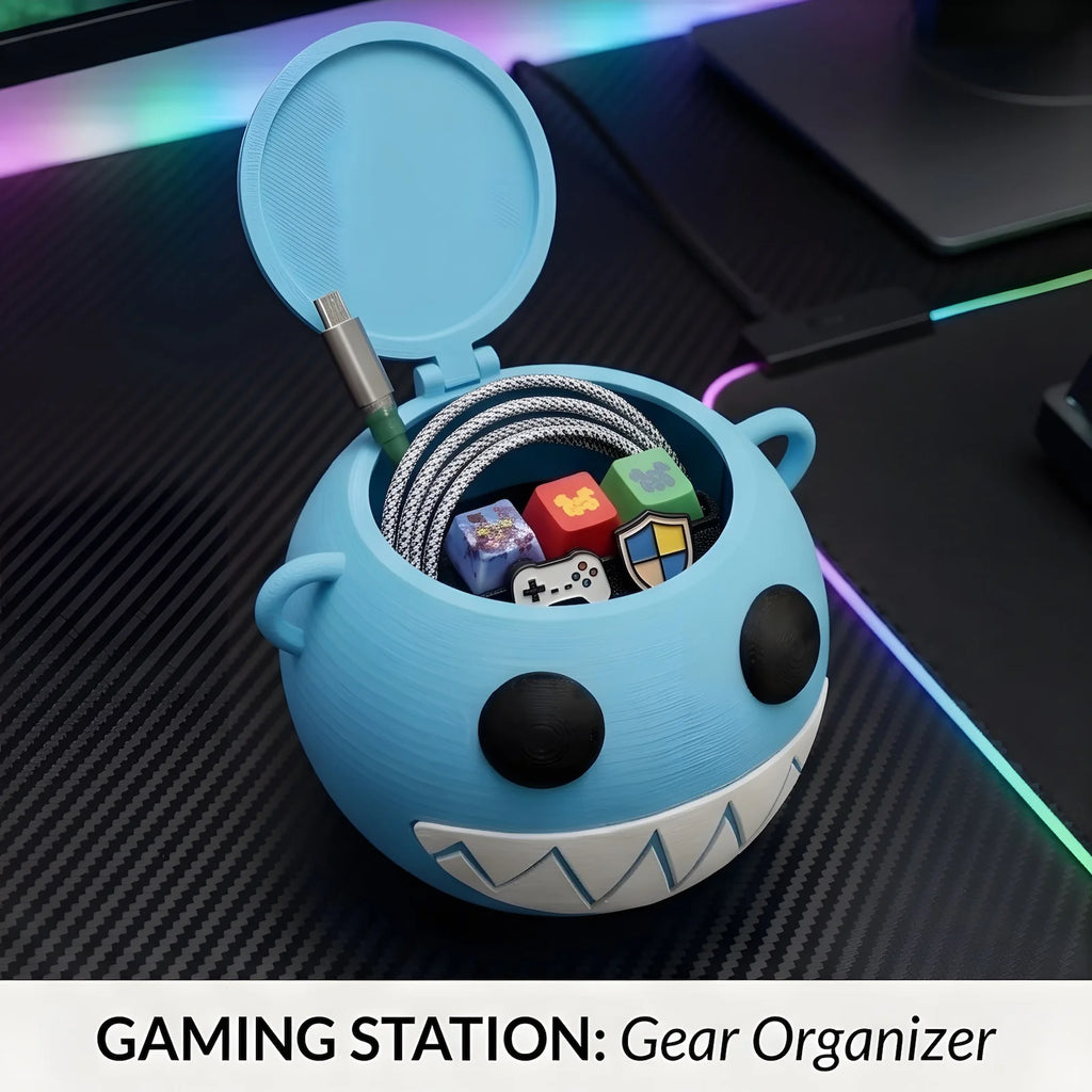 Cute 3D Printed Monster Desk Organizer Funny Storage Box Large