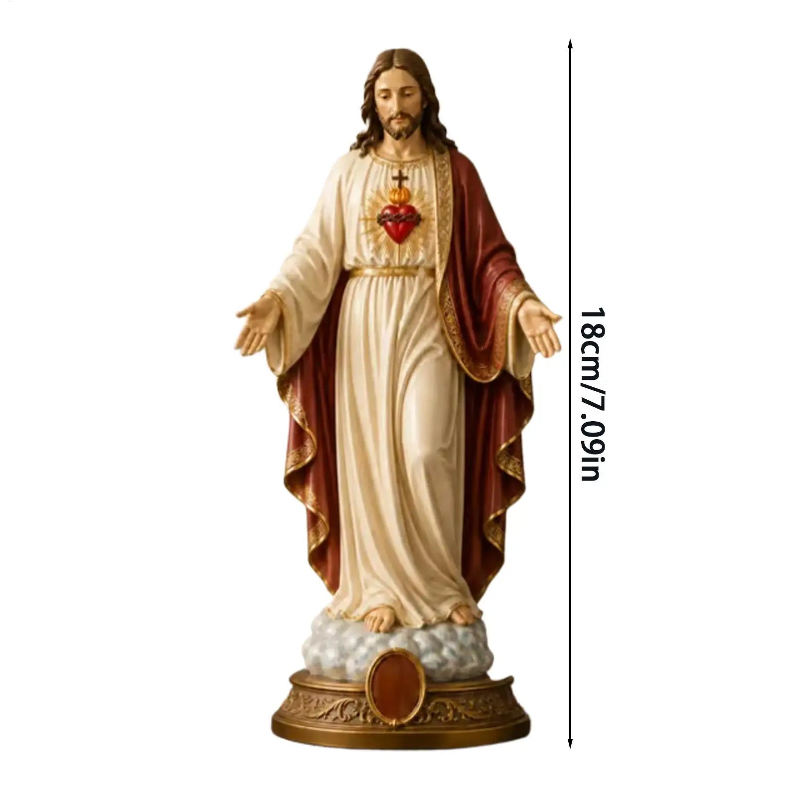 Resin Virgin Mary Collectible Figure Hand Painted Blessed Mother Catholic Religious Statue for Home Decor Zpaxo