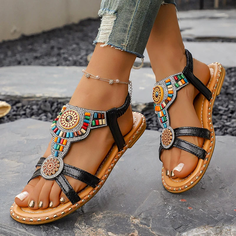 2026 Women Sandals Bohemian Sandals Outdoor Soft Sole Beach Sandals Platform Lightweight Casual Women Shoes Flat Plus Size Shoes Zpaxo