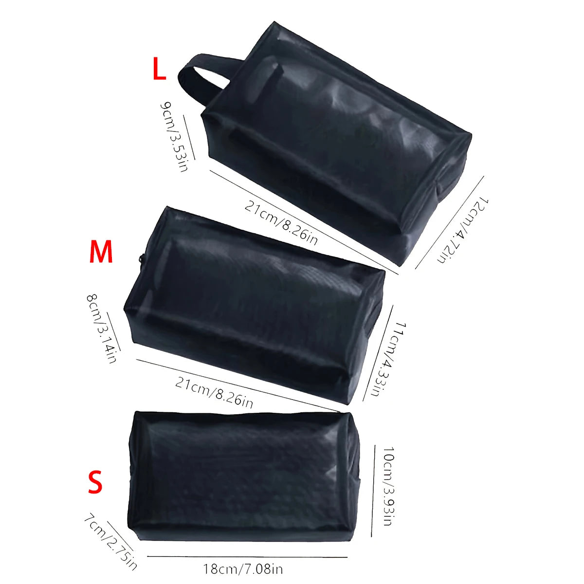 Black Mesh Cosmetic Bag – Travel Makeup & Toiletry Organizer Cosmetic Travel Bag Zpaxo