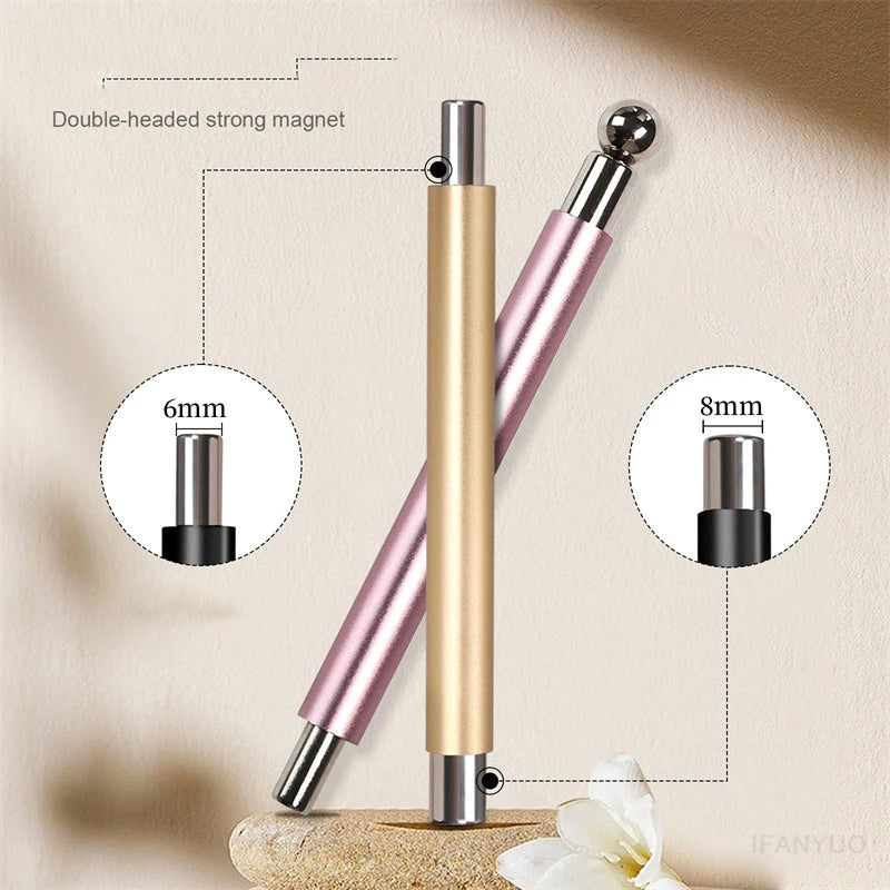 Double Head Cat's Eye Nail Magnetic Stick with Steel Ball Multifunctional Nail Magnet Tool Pens for DIY Salon Studio or Home Use Zpaxo