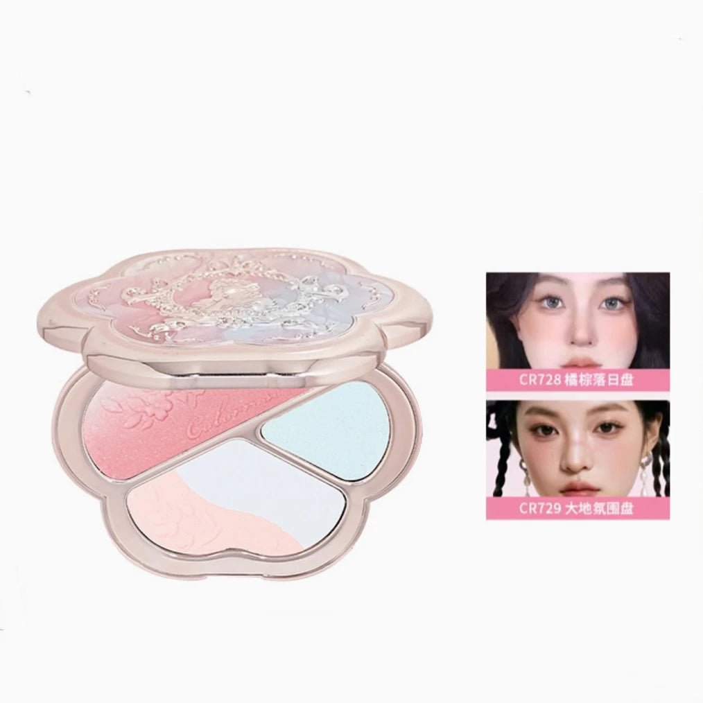 COLORROSE WESTERN ANTIQUE CHEEK PALETTE 8.5G BLUSH Matte Satin Finish Blush Monochrome Pearlescent Makeup Cosmetics Zpaxo